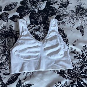 Crisp white crop sports bralette